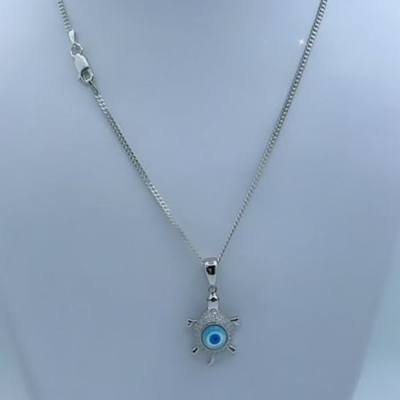 Evil Eye Turtle Necklace