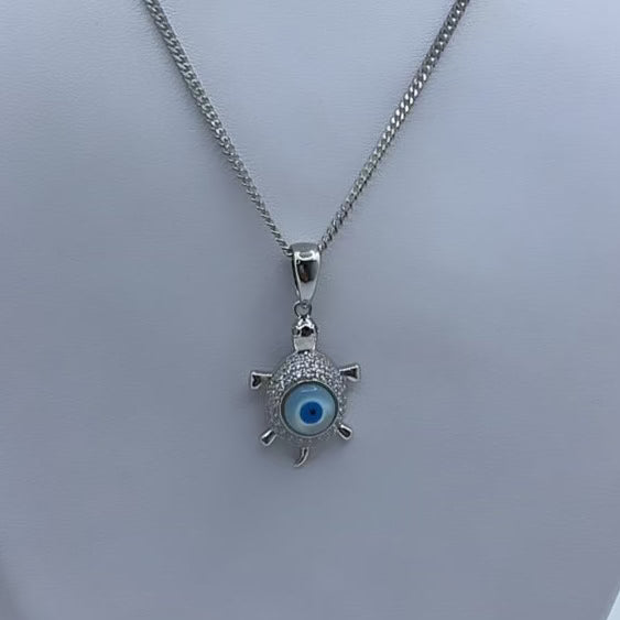 Evil Eye Turtle Necklace