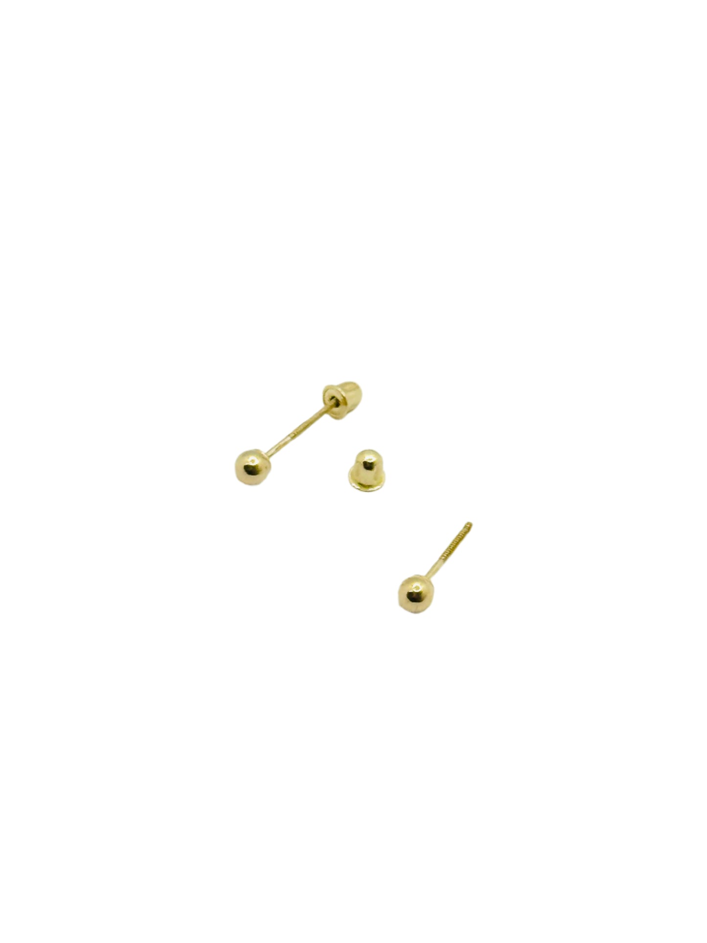Stud Earrings 14K Gold 3 mm
